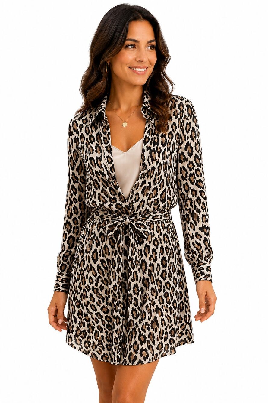 Theory NEW 2-Piece Slip Dress & Leopard Habotai Shirtdress Topper Womens Small